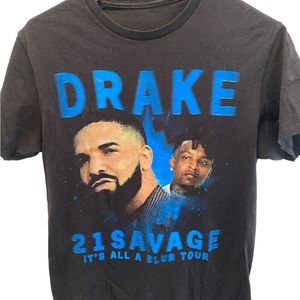 Source Unknown Black Drake 21 Savage Blue Tour Graphic Tee